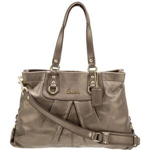 Coach Ashley Leather Satchel - Metallic Gold